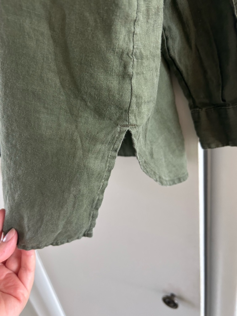 J. Jill Olive-Green Linen Shirt - Picture 5 of 6